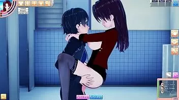 Play Koikatsu, hot teacher claire corners guy in bathroom to fuck her