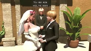 再生 3Dふたなり-結婚式の後、花嫁は夫をニューハーフに変えました